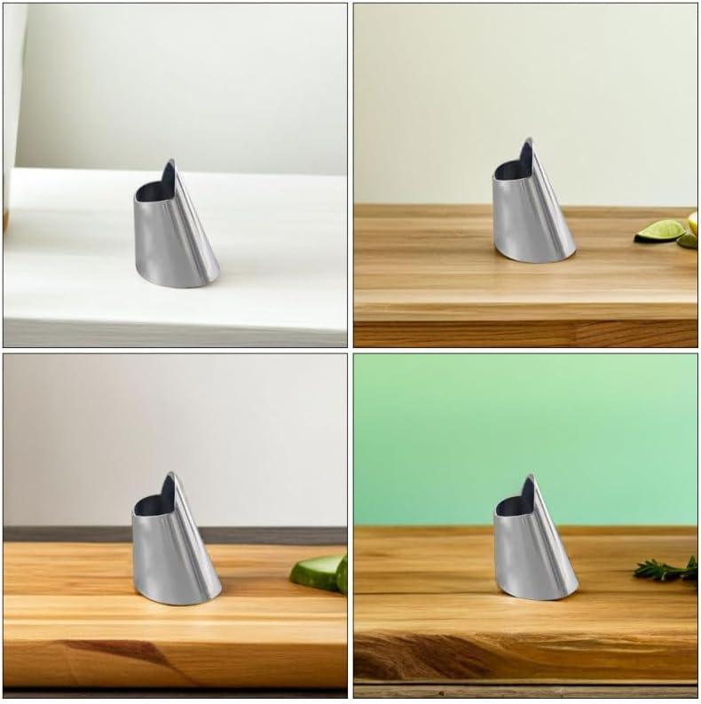 8Pcs Stainless Steel Finger Guards Chef Finger Guard for Cutting Vegetables Meat Broad Beans Pine Nuts and Pistachios Hand Protector for Safe Food Prep 1.57X0.98X0.98In