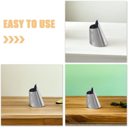8Pcs Stainless Steel Finger Guards Chef Finger Guard for Cutting Vegetables Meat Broad Beans Pine Nuts and Pistachios Hand Protector for Safe Food Prep 1.57X0.98X0.98In