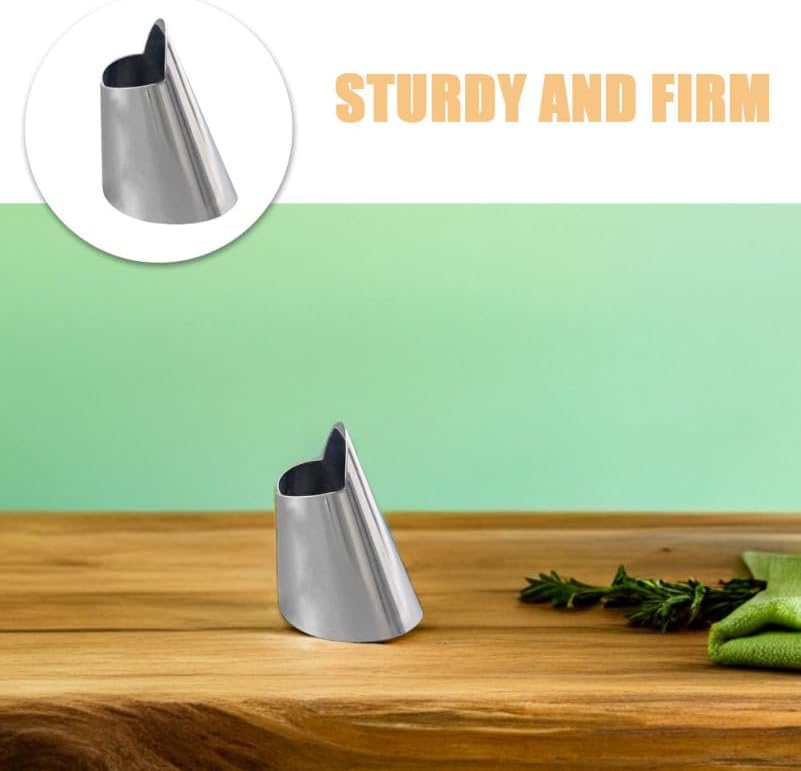 8Pcs Stainless Steel Finger Guards Chef Finger Guard for Cutting Vegetables Meat Broad Beans Pine Nuts and Pistachios Hand Protector for Safe Food Prep 1.57X0.98X0.98In