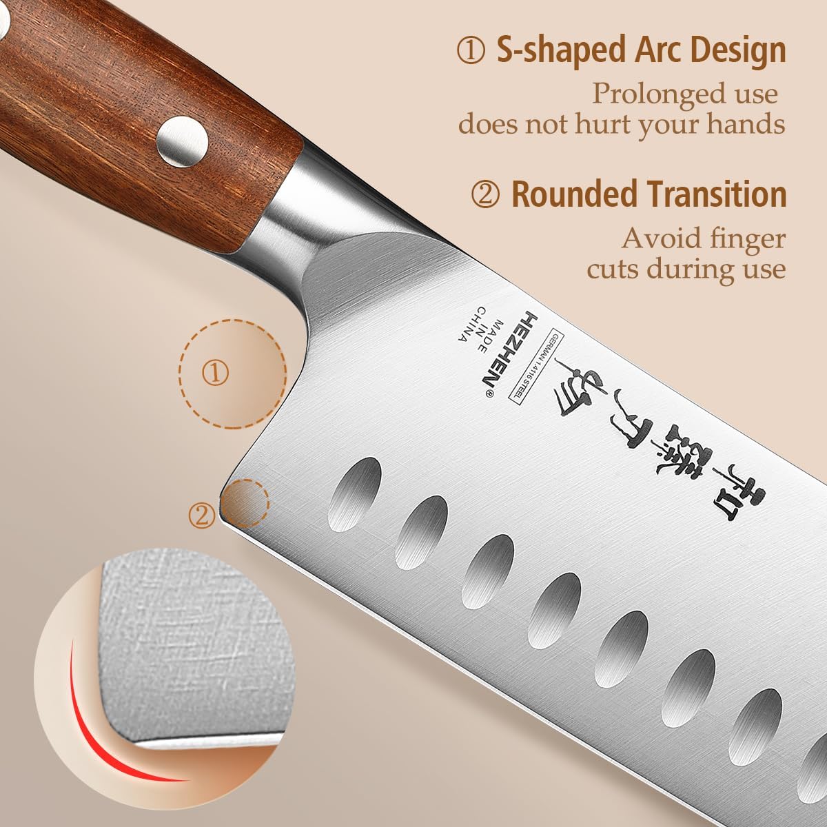 Multipurpose Asian Chef Knife - 7.4 inch Nakiri Knife -Din 1.4116 Steel-Razor Sharp & Full Tang Kitchen Knife, for Chopping, Dicing & Slicing with Ergonomic Handle