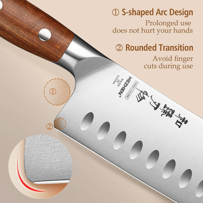 Multipurpose Asian Chef Knife - 7.4 inch Nakiri Knife -Din 1.4116 Steel-Razor Sharp & Full Tang Kitchen Knife, for Chopping, Dicing & Slicing with Ergonomic Handle
