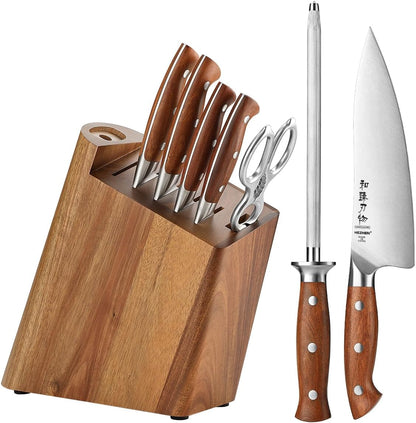 Multipurpose Asian Chef Knife - 7.4 inch Nakiri Knife -Din 1.4116 Steel-Razor Sharp & Full Tang Kitchen Knife, for Chopping, Dicing & Slicing with Ergonomic Handle