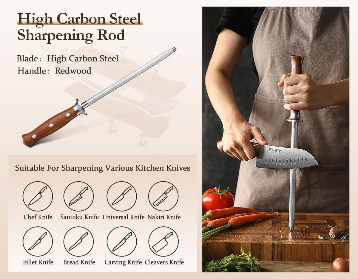 Multipurpose Asian Chef Knife - 7.4 inch Nakiri Knife -Din 1.4116 Steel-Razor Sharp & Full Tang Kitchen Knife, for Chopping, Dicing & Slicing with Ergonomic Handle