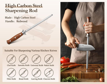 Multipurpose Asian Chef Knife - 7.4 inch Nakiri Knife -Din 1.4116 Steel-Razor Sharp & Full Tang Kitchen Knife, for Chopping, Dicing & Slicing with Ergonomic Handle