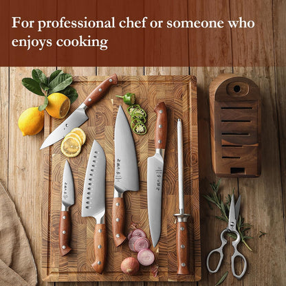 Multipurpose Asian Chef Knife - 7.4 inch Nakiri Knife -Din 1.4116 Steel-Razor Sharp & Full Tang Kitchen Knife, for Chopping, Dicing & Slicing with Ergonomic Handle