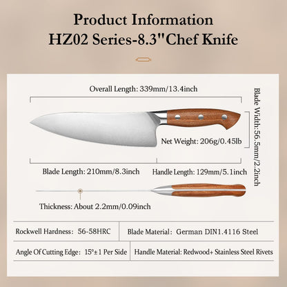 Multipurpose Asian Chef Knife - 7.4 inch Nakiri Knife -Din 1.4116 Steel-Razor Sharp & Full Tang Kitchen Knife, for Chopping, Dicing & Slicing with Ergonomic Handle