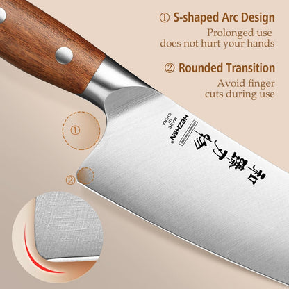 Multipurpose Asian Chef Knife - 7.4 inch Nakiri Knife -Din 1.4116 Steel-Razor Sharp & Full Tang Kitchen Knife, for Chopping, Dicing & Slicing with Ergonomic Handle