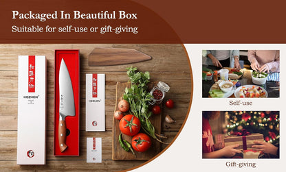 Multipurpose Asian Chef Knife - 7.4 inch Nakiri Knife -Din 1.4116 Steel-Razor Sharp & Full Tang Kitchen Knife, for Chopping, Dicing & Slicing with Ergonomic Handle