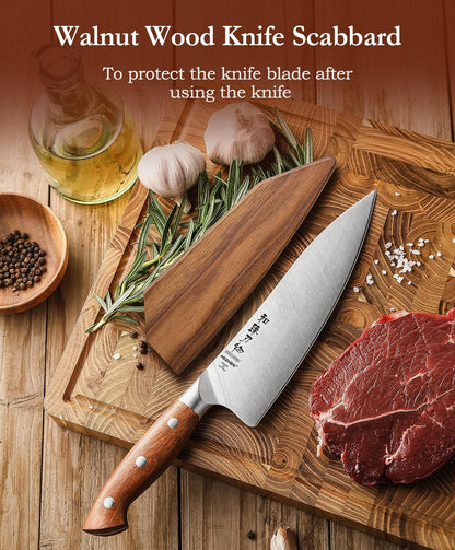 Multipurpose Asian Chef Knife - 7.4 inch Nakiri Knife -Din 1.4116 Steel-Razor Sharp & Full Tang Kitchen Knife, for Chopping, Dicing & Slicing with Ergonomic Handle