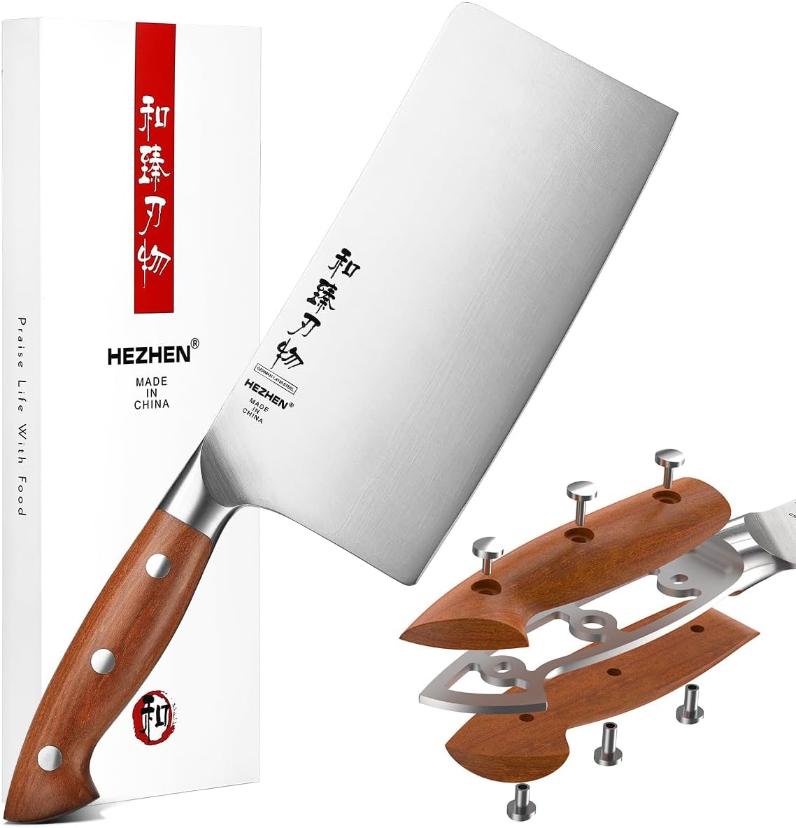 Multipurpose Asian Chef Knife - 7.4 inch Nakiri Knife -Din 1.4116 Steel-Razor Sharp & Full Tang Kitchen Knife, for Chopping, Dicing & Slicing with Ergonomic Handle