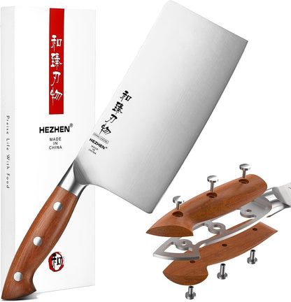Multipurpose Asian Chef Knife - 7.4 inch Nakiri Knife -Din 1.4116 Steel-Razor Sharp & Full Tang Kitchen Knife, for Chopping, Dicing & Slicing with Ergonomic Handle