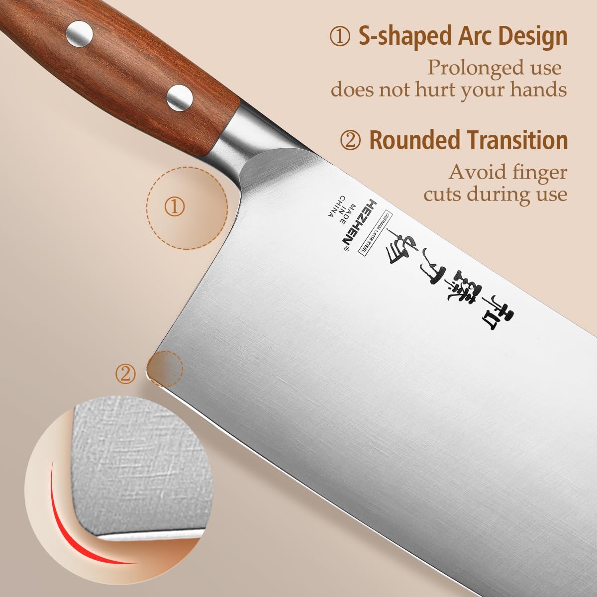 Multipurpose Asian Chef Knife - 7.4 inch Nakiri Knife -Din 1.4116 Steel-Razor Sharp & Full Tang Kitchen Knife, for Chopping, Dicing & Slicing with Ergonomic Handle