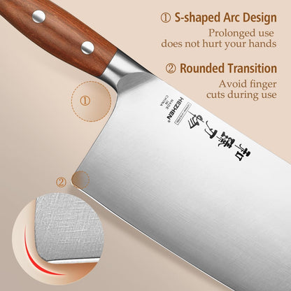 Multipurpose Asian Chef Knife - 7.4 inch Nakiri Knife -Din 1.4116 Steel-Razor Sharp & Full Tang Kitchen Knife, for Chopping, Dicing & Slicing with Ergonomic Handle
