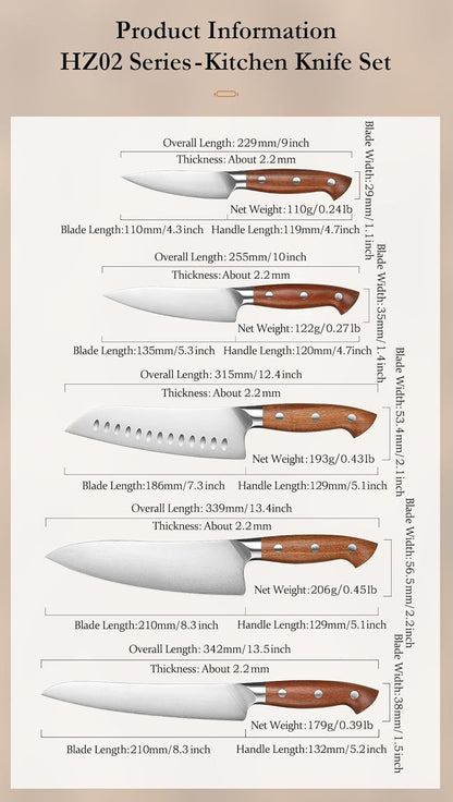 Multipurpose Asian Chef Knife - 7.4 inch Nakiri Knife -Din 1.4116 Steel-Razor Sharp & Full Tang Kitchen Knife, for Chopping, Dicing & Slicing with Ergonomic Handle