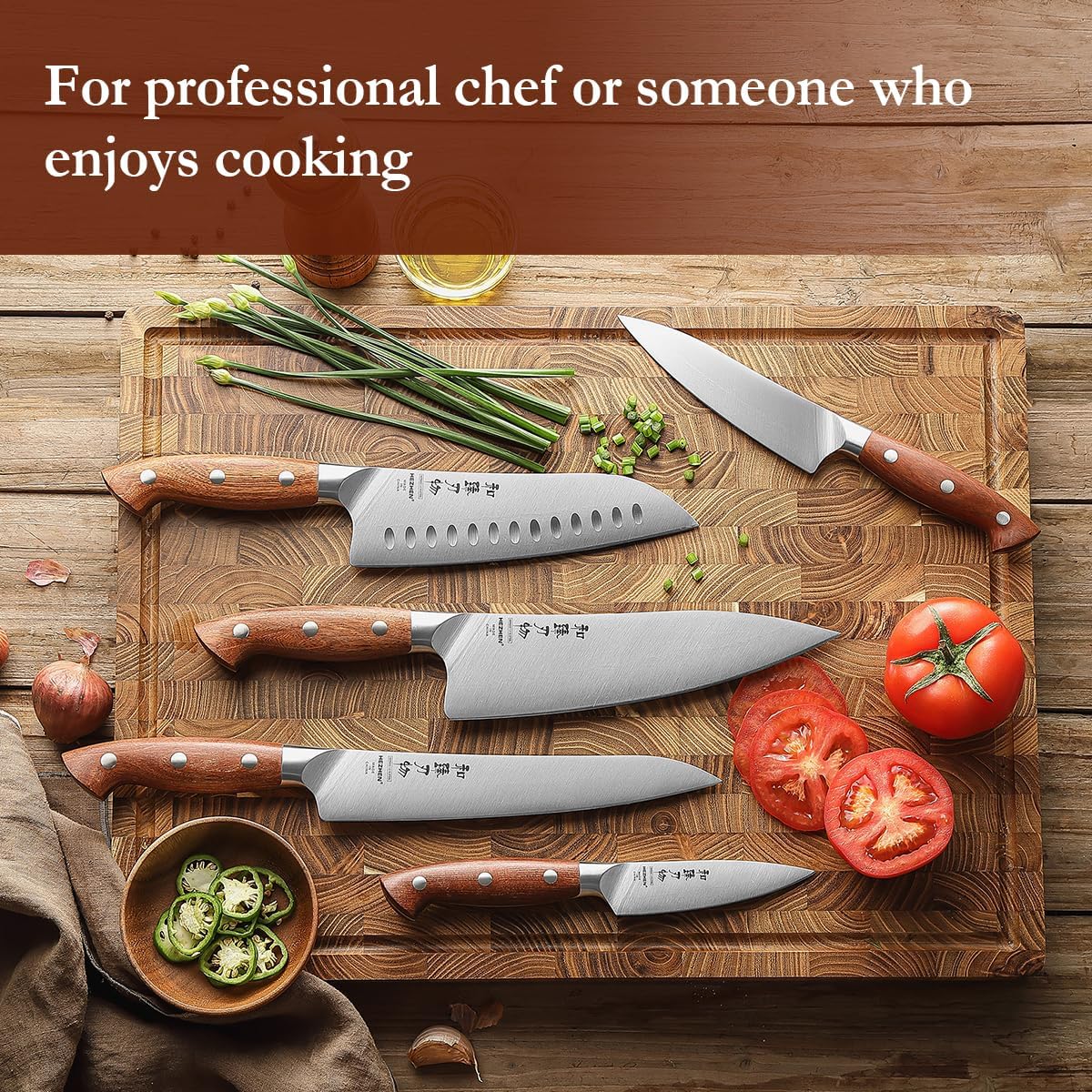 Multipurpose Asian Chef Knife - 7.4 inch Nakiri Knife -Din 1.4116 Steel-Razor Sharp & Full Tang Kitchen Knife, for Chopping, Dicing & Slicing with Ergonomic Handle