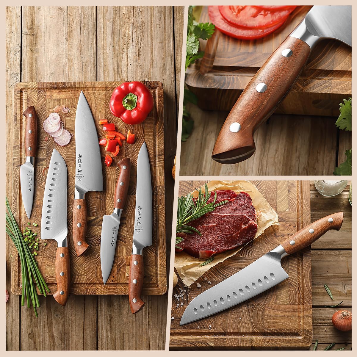 Multipurpose Asian Chef Knife - 7.4 inch Nakiri Knife -Din 1.4116 Steel-Razor Sharp & Full Tang Kitchen Knife, for Chopping, Dicing & Slicing with Ergonomic Handle
