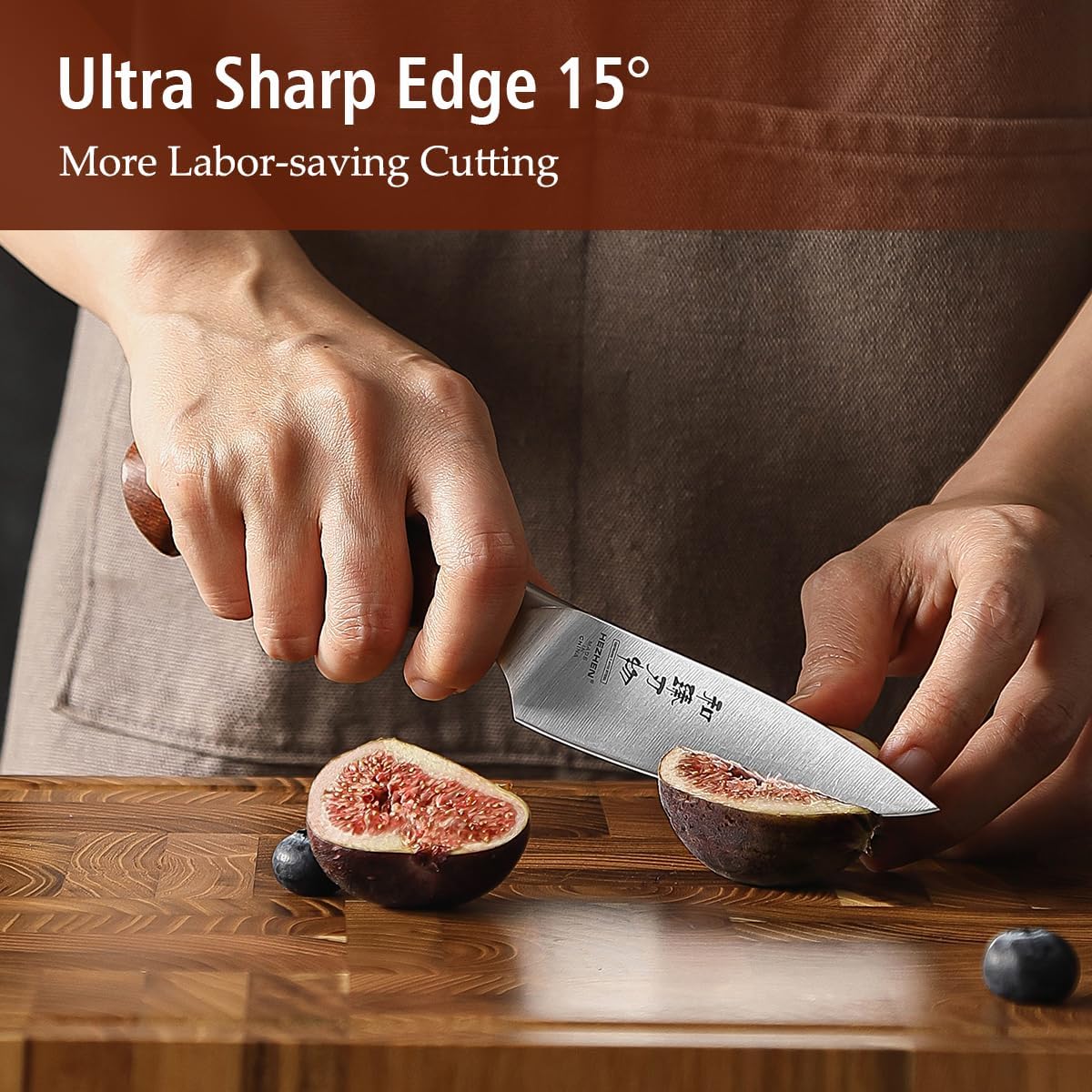 Multipurpose Asian Chef Knife - 7.4 inch Nakiri Knife -Din 1.4116 Steel-Razor Sharp & Full Tang Kitchen Knife, for Chopping, Dicing & Slicing with Ergonomic Handle