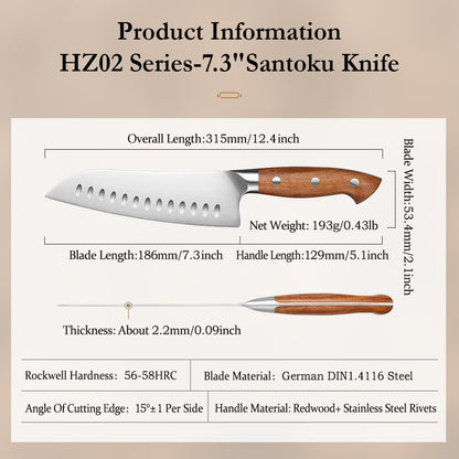 Multipurpose Asian Chef Knife - 7.4 inch Nakiri Knife -Din 1.4116 Steel-Razor Sharp & Full Tang Kitchen Knife, for Chopping, Dicing & Slicing with Ergonomic Handle