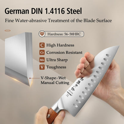 Multipurpose Asian Chef Knife - 7.4 inch Nakiri Knife -Din 1.4116 Steel-Razor Sharp & Full Tang Kitchen Knife, for Chopping, Dicing & Slicing with Ergonomic Handle