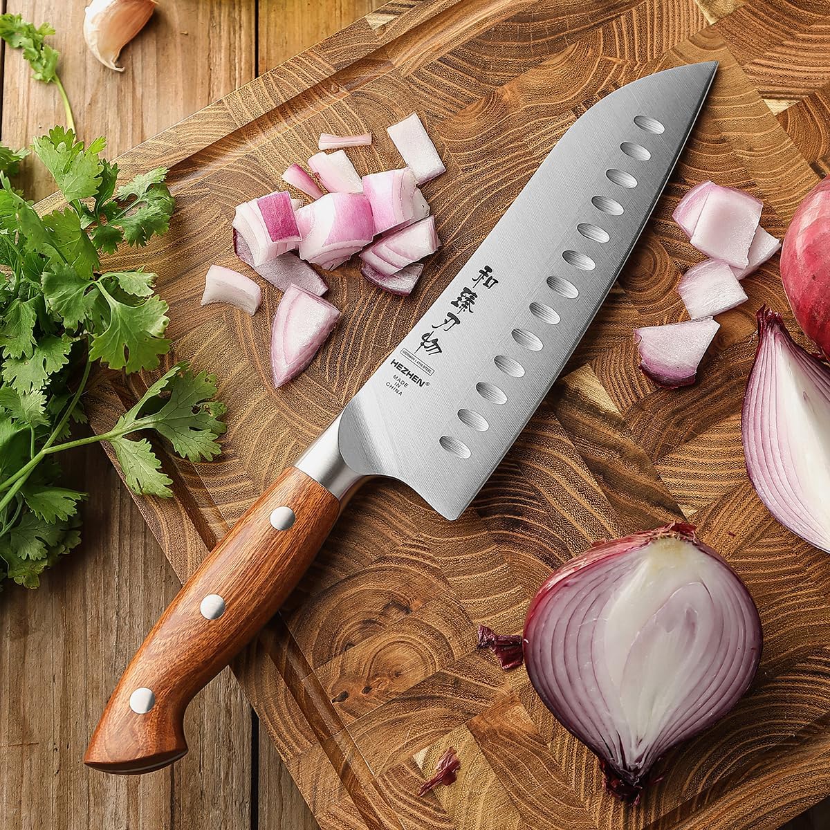 Multipurpose Asian Chef Knife - 7.4 inch Nakiri Knife -Din 1.4116 Steel-Razor Sharp & Full Tang Kitchen Knife, for Chopping, Dicing & Slicing with Ergonomic Handle