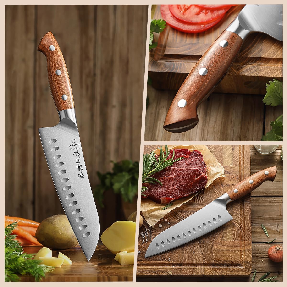Multipurpose Asian Chef Knife - 7.4 inch Nakiri Knife -Din 1.4116 Steel-Razor Sharp & Full Tang Kitchen Knife, for Chopping, Dicing & Slicing with Ergonomic Handle