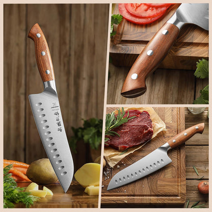 Multipurpose Asian Chef Knife - 7.4 inch Nakiri Knife -Din 1.4116 Steel-Razor Sharp & Full Tang Kitchen Knife, for Chopping, Dicing & Slicing with Ergonomic Handle