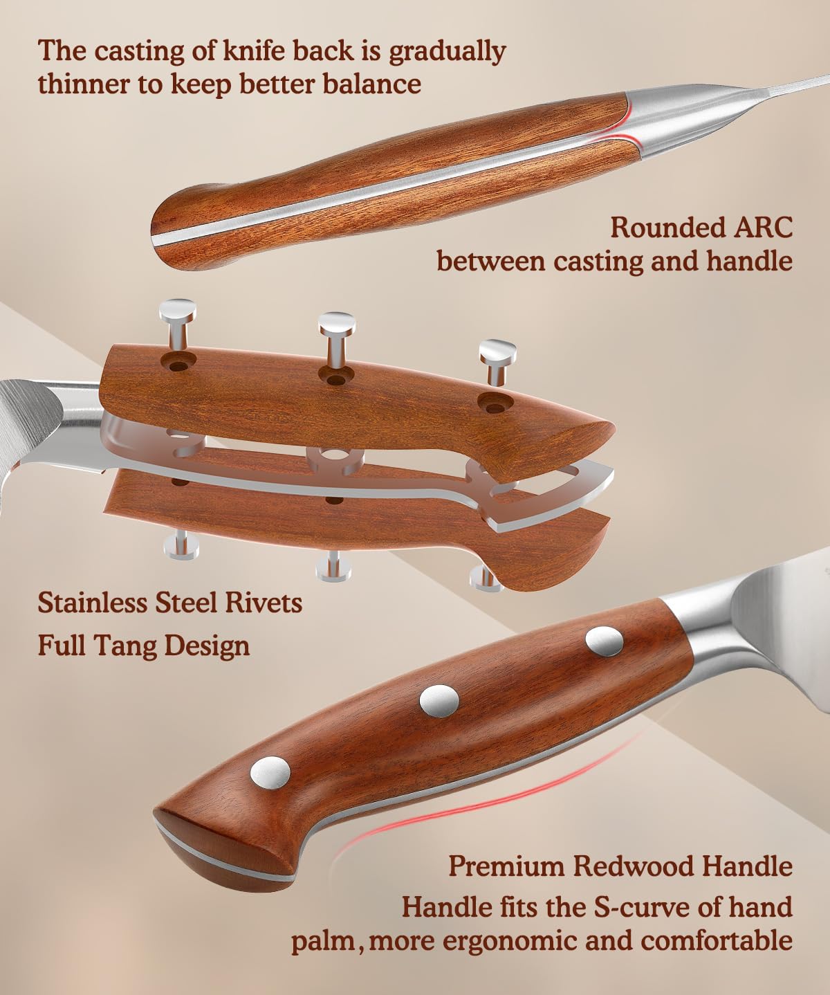 Multipurpose Asian Chef Knife - 7.4 inch Nakiri Knife -Din 1.4116 Steel-Razor Sharp & Full Tang Kitchen Knife, for Chopping, Dicing & Slicing with Ergonomic Handle