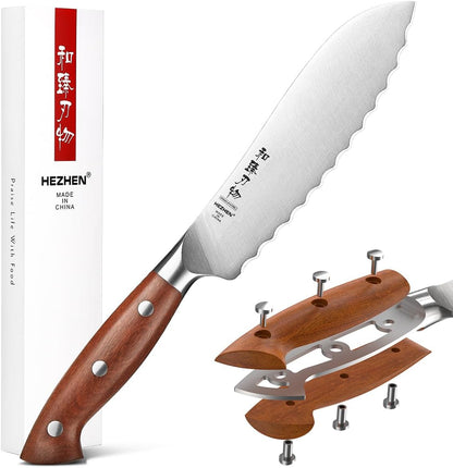 Multipurpose Asian Chef Knife - 7.4 inch Nakiri Knife -Din 1.4116 Steel-Razor Sharp & Full Tang Kitchen Knife, for Chopping, Dicing & Slicing with Ergonomic Handle