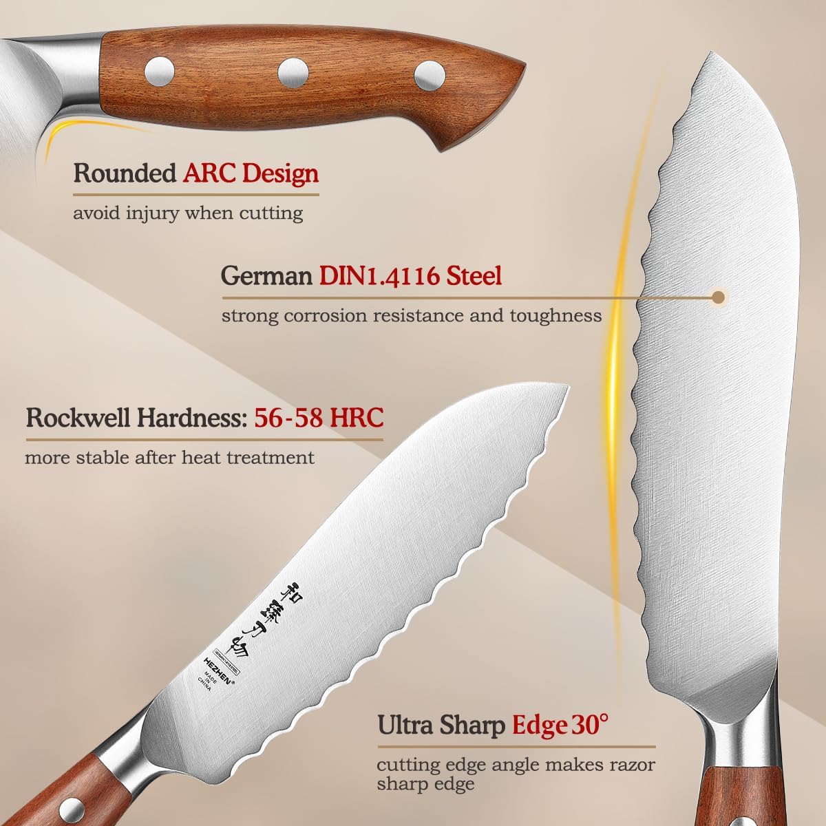 Multipurpose Asian Chef Knife - 7.4 inch Nakiri Knife -Din 1.4116 Steel-Razor Sharp & Full Tang Kitchen Knife, for Chopping, Dicing & Slicing with Ergonomic Handle