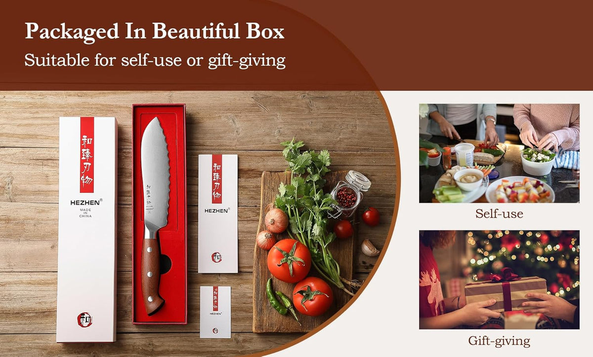 Multipurpose Asian Chef Knife - 7.4 inch Nakiri Knife -Din 1.4116 Steel-Razor Sharp & Full Tang Kitchen Knife, for Chopping, Dicing & Slicing with Ergonomic Handle