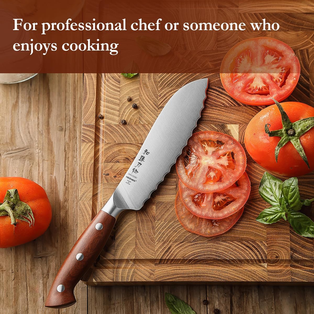 Multipurpose Asian Chef Knife - 7.4 inch Nakiri Knife -Din 1.4116 Steel-Razor Sharp & Full Tang Kitchen Knife, for Chopping, Dicing & Slicing with Ergonomic Handle