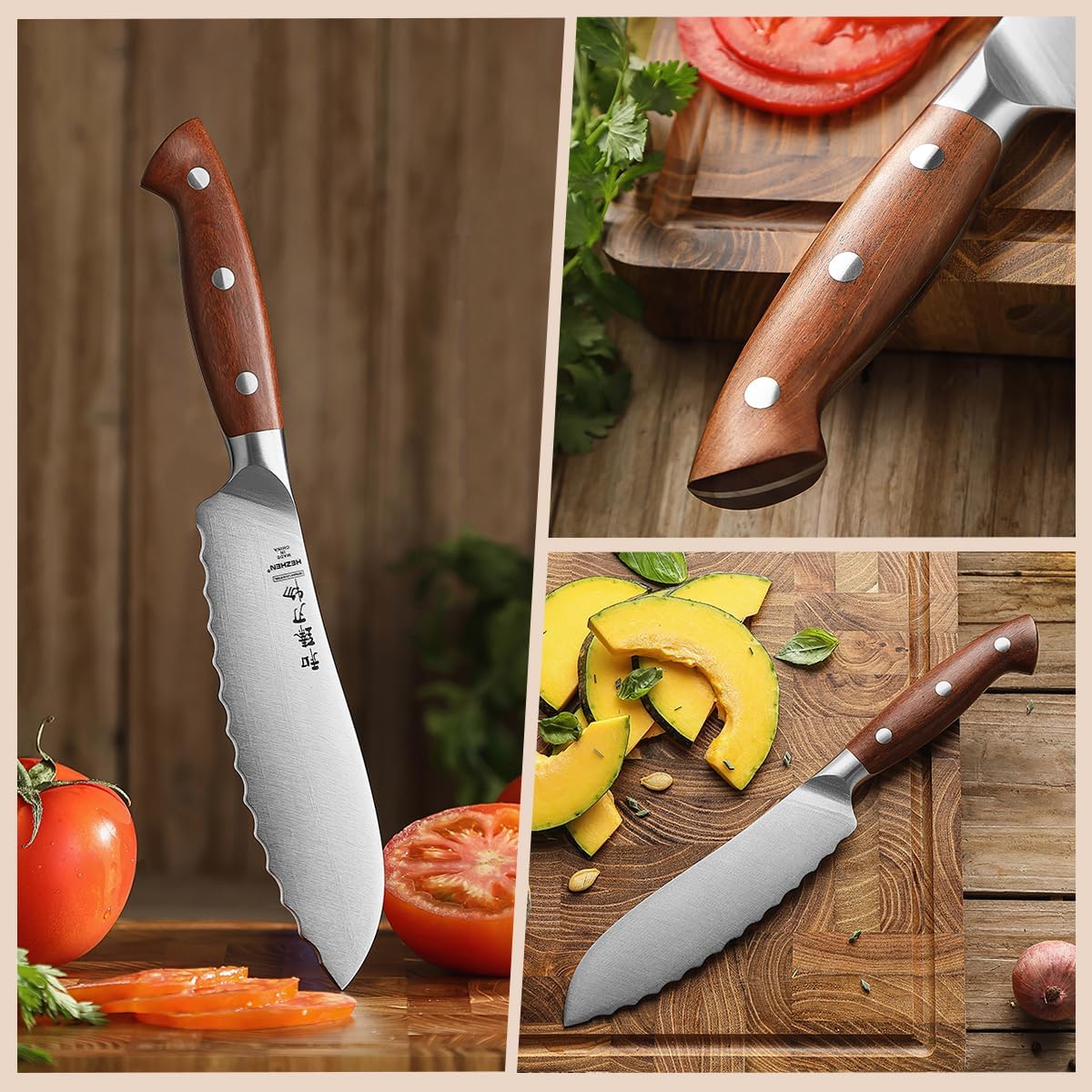 Multipurpose Asian Chef Knife - 7.4 inch Nakiri Knife -Din 1.4116 Steel-Razor Sharp & Full Tang Kitchen Knife, for Chopping, Dicing & Slicing with Ergonomic Handle