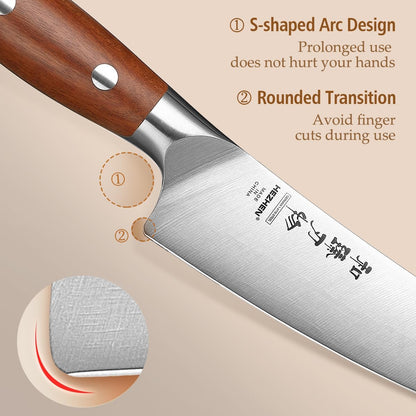 Multipurpose Asian Chef Knife - 7.4 inch Nakiri Knife -Din 1.4116 Steel-Razor Sharp & Full Tang Kitchen Knife, for Chopping, Dicing & Slicing with Ergonomic Handle