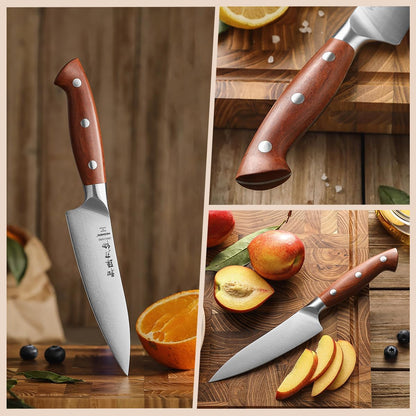 Multipurpose Asian Chef Knife - 7.4 inch Nakiri Knife -Din 1.4116 Steel-Razor Sharp & Full Tang Kitchen Knife, for Chopping, Dicing & Slicing with Ergonomic Handle