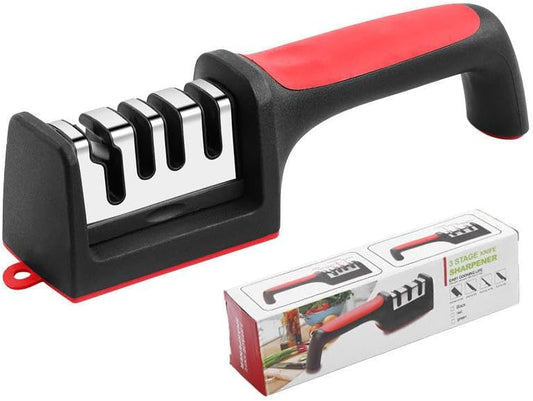 4-Stage Knife Sharpener Manual Kitchen Chef Utility Scissors Sharpening