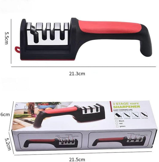 4-Stage Knife Sharpener Manual Kitchen Chef Utility Scissors Sharpening
