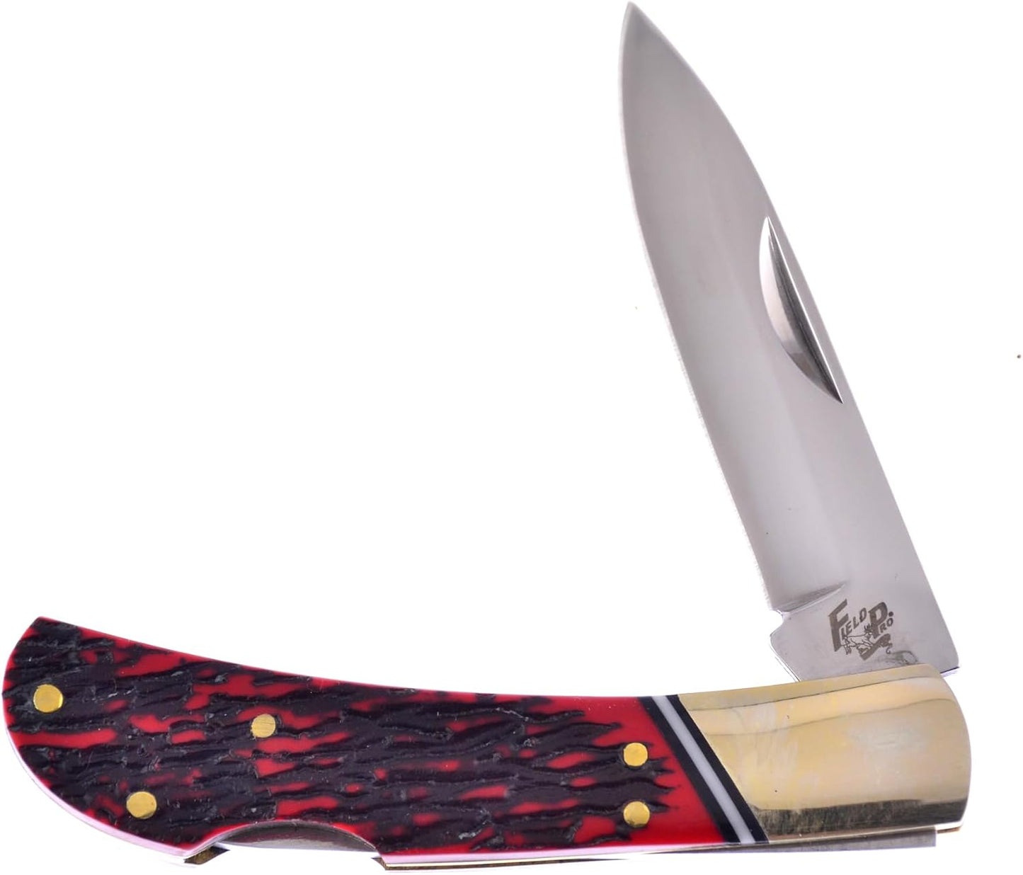 3 Piece Knife Set with a Storage Case 01ST/AG Fixed Blade & Pocket Knives with a Green Composite Handle Stainless Steel Blades Ranging from 4-9 Inches in Length