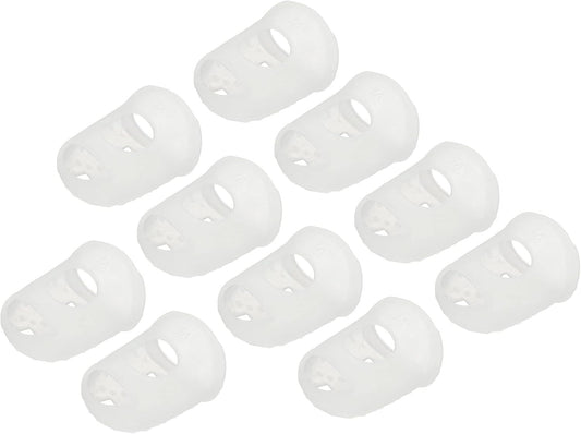 10 Pcs Fingertip Protector Silicone Fingertip Covers | Protect Fingers, Great for Playing Guitar, Sewing, Cutting (Transparent, 25mm, 1-Inch)