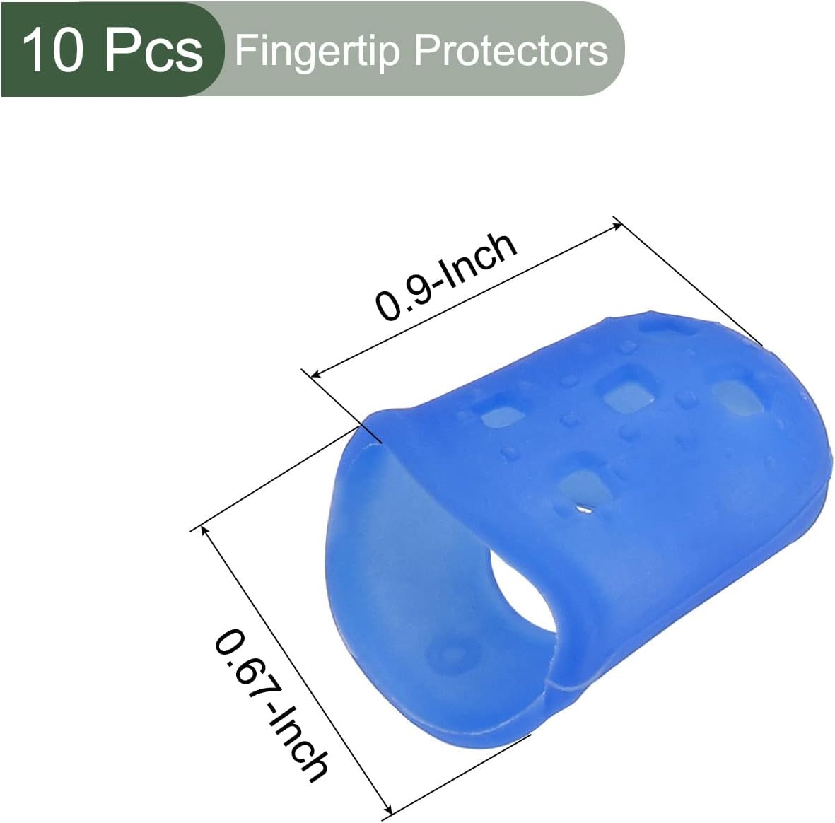 10 Pcs Fingertip Protector Silicone Fingertip Covers | Protect Fingers, Great for Playing Guitar, Sewing, Cutting (Transparent, 25mm, 1-Inch)