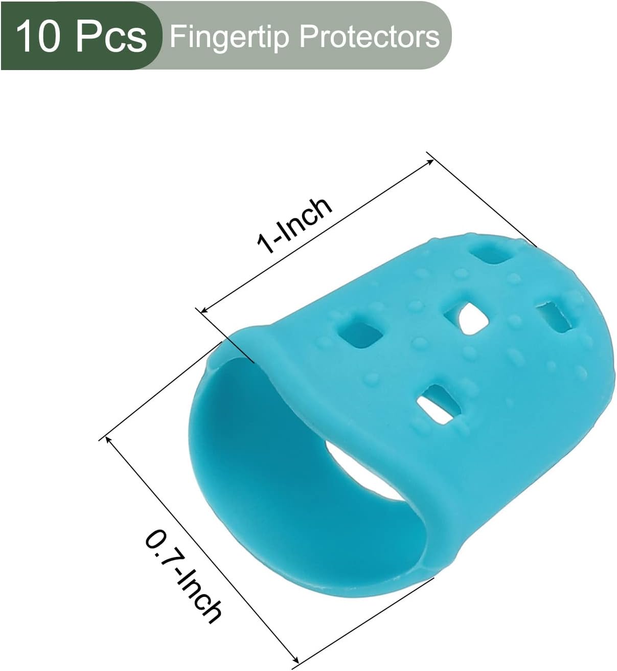10 Pcs Fingertip Protector Silicone Fingertip Covers | Protect Fingers, Great for Playing Guitar, Sewing, Cutting (Transparent, 25mm, 1-Inch)