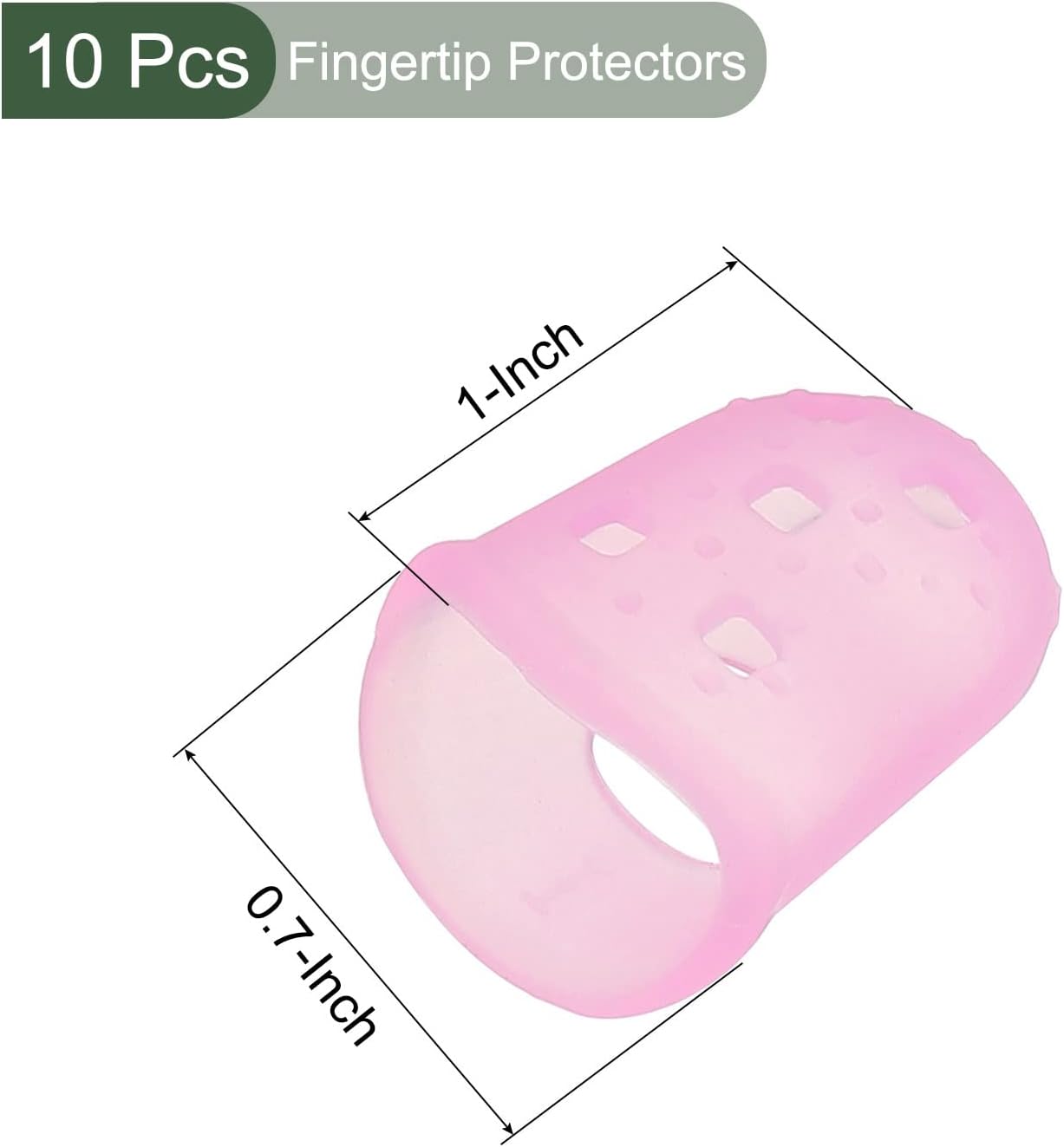 10 Pcs Fingertip Protector Silicone Fingertip Covers | Protect Fingers, Great for Playing Guitar, Sewing, Cutting (Transparent, 25mm, 1-Inch)