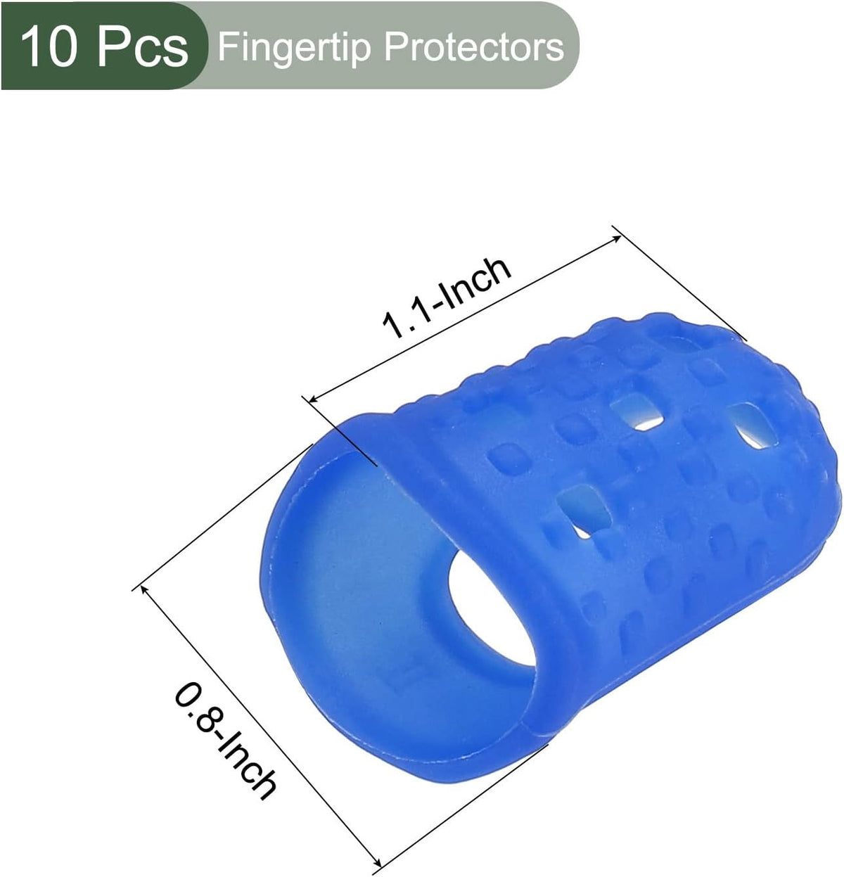10 Pcs Fingertip Protector Silicone Fingertip Covers | Protect Fingers, Great for Playing Guitar, Sewing, Cutting (Transparent, 25mm, 1-Inch)