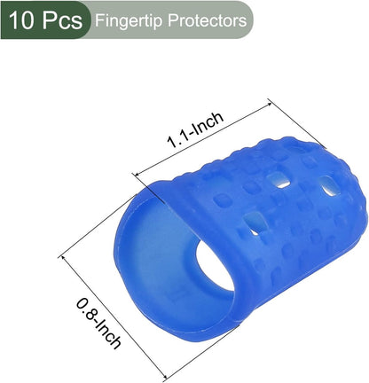 10 Pcs Fingertip Protector Silicone Fingertip Covers | Protect Fingers, Great for Playing Guitar, Sewing, Cutting (Transparent, 25mm, 1-Inch)