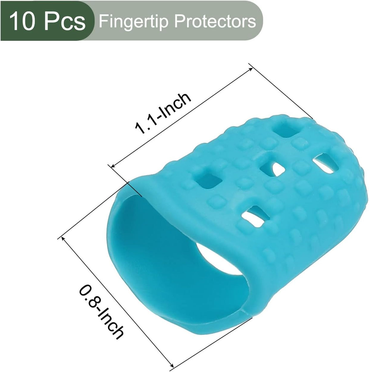 10 Pcs Fingertip Protector Silicone Fingertip Covers | Protect Fingers, Great for Playing Guitar, Sewing, Cutting (Transparent, 25mm, 1-Inch)