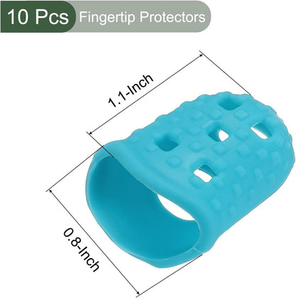 10 Pcs Fingertip Protector Silicone Fingertip Covers | Protect Fingers, Great for Playing Guitar, Sewing, Cutting (Transparent, 25mm, 1-Inch)