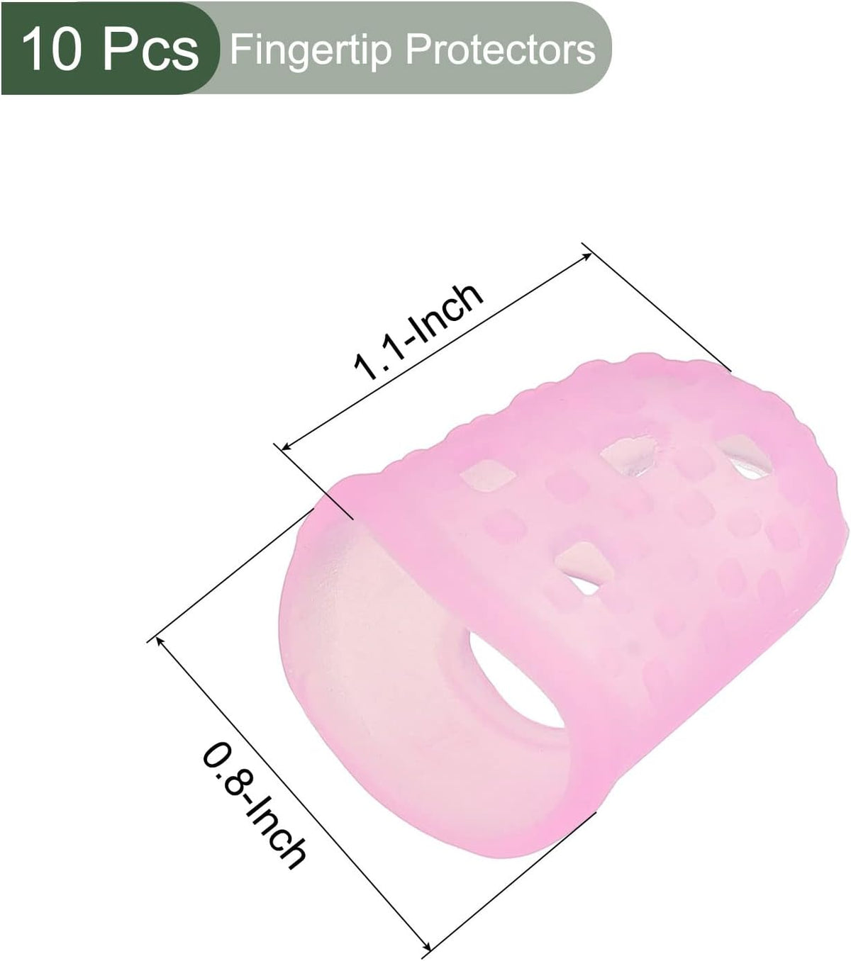 10 Pcs Fingertip Protector Silicone Fingertip Covers | Protect Fingers, Great for Playing Guitar, Sewing, Cutting (Transparent, 25mm, 1-Inch)