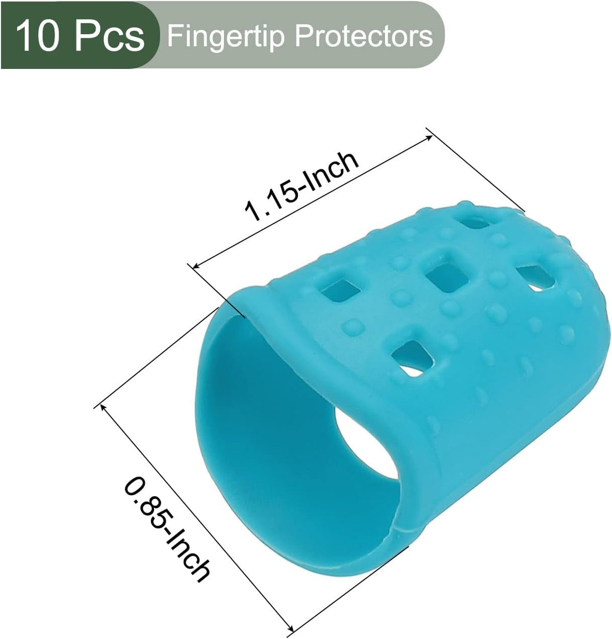 10 Pcs Fingertip Protector Silicone Fingertip Covers | Protect Fingers, Great for Playing Guitar, Sewing, Cutting (Transparent, 25mm, 1-Inch)