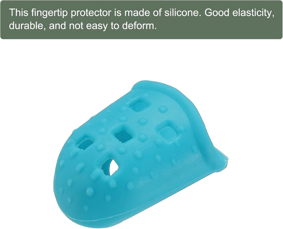 10 Pcs Fingertip Protector Silicone Fingertip Covers | Protect Fingers, Great for Playing Guitar, Sewing, Cutting (Transparent, 25mm, 1-Inch)