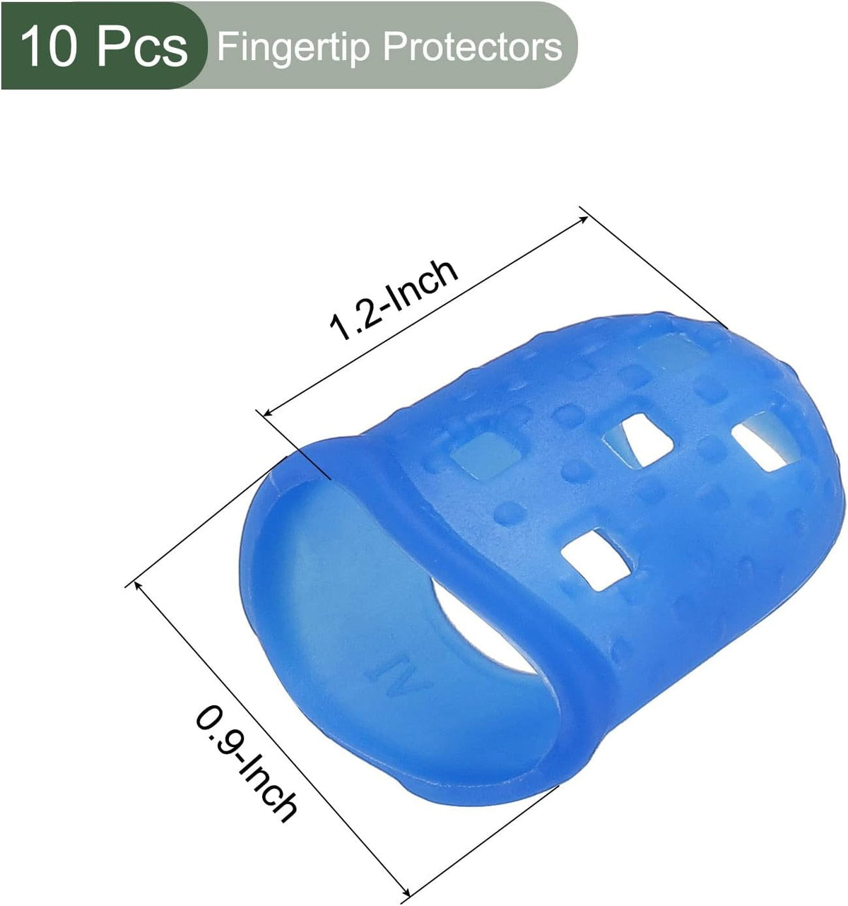 10 Pcs Fingertip Protector Silicone Fingertip Covers | Protect Fingers, Great for Playing Guitar, Sewing, Cutting (Transparent, 25mm, 1-Inch)