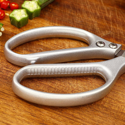 Stainless Steel Detachable Kitchen Shears Full-Steel Forged Metal Scissors for Food, Professional Chef Shears Bone Cutting Meat Pizza Scissors Kitchen Utensils Come Apart, Silver